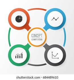 Set Of Graphs, Diagrams And Statistics Icons. Premium Quality Symbol Collection. Icons Can Be Used For Web, App And UI Design.