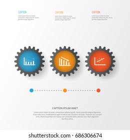 Set Of Graphs, Diagrams And Statistics Icons. Premium Quality Symbol Collection. Icons Can Be Used For Web, App And UI Design.