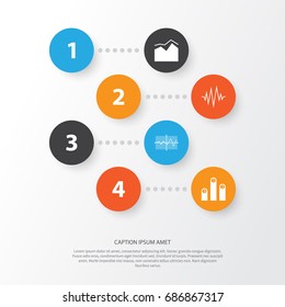 Set Of Graphs, Diagrams And Statistics Icons. Premium Quality Symbol Collection. Icons Can Be Used For Web, App And UI Design.