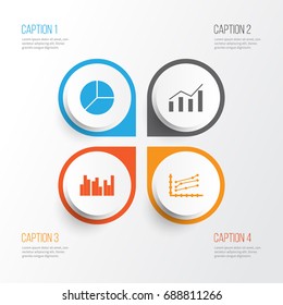 Set Of Graphs, Diagrams And Statistics Icons. Premium Quality Symbol Collection. Icons Can Be Used For Web, App And UI Design.