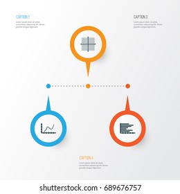 Set Of Graphs, Diagrams And Statistics Icons. Premium Quality Symbol Collection. Icons Can Be Used For Web, App And UI Design.