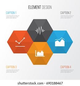 Set Of Graphs, Diagrams And Statistics Icons. Premium Quality Symbol Collection. Icons Can Be Used For Web, App And UI Design.