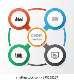 Set Of Graphs, Diagrams And Statistics Icons. Premium Quality Symbol Collection. Icons Can Be Used For Web, App And UI Design.