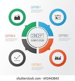 Set Of Graphs, Diagrams And Statistics Icons. Premium Quality Symbol Collection. Icons Can Be Used For Web, App And UI Design.