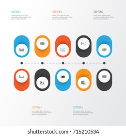 Set Of Graphs, Diagrams And Statistics Icons. Premium Quality Symbol Collection. Icons Can Be Used For Web, App And UI Design.