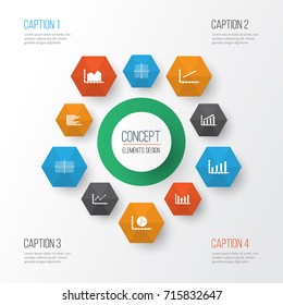 Set Of Graphs, Diagrams And Statistics Icons. Premium Quality Symbol Collection. Icons Can Be Used For Web, App And UI Design.
