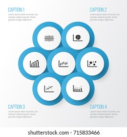 Set Of Graphs, Diagrams And Statistics Icons. Premium Quality Symbol Collection. Icons Can Be Used For Web, App And UI Design.