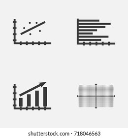 Set Of Graphs, Diagrams And Statistics Icons. Premium Quality Symbol Collection. Icons Can Be Used For Web, App And UI Design.