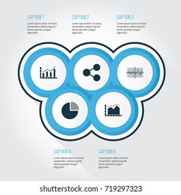 Set Of Graphs, Diagrams And Statistics Icons. Premium Quality Symbol Collection. Icons Can Be Used For Web, App And UI Design.