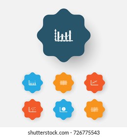 Set Of Graphs, Diagrams And Statistics Icons. Premium Quality Symbol Collection. Icons Can Be Used For Web, App And UI Design.