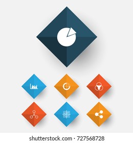 Set Of Graphs, Diagrams And Statistics Icons. Premium Quality Symbol Collection. Icons Can Be Used For Web, App And UI Design.