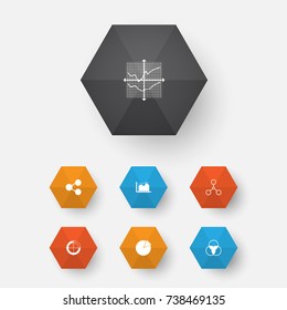 Set Of Graphs, Diagrams And Statistics Icons. Premium Quality Symbol Collection. Icons Can Be Used For Web, App And UI Design.