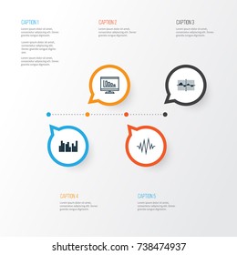 Set Of Graphs, Diagrams And Statistics Icons. Premium Quality Symbol Collection. Icons Can Be Used For Web, App And UI Design.