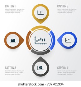 Set Of Graphs, Diagrams And Statistics Icons. Premium Quality Symbol Collection. Icons Can Be Used For Web, App And UI Design.