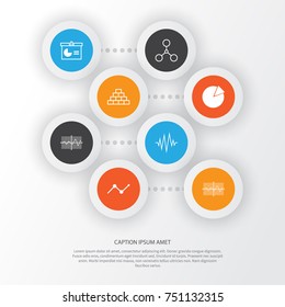 Set Of Graphs, Diagrams And Statistics Icons. Premium Quality Symbol Collection. Icons Can Be Used For Web, App And UI Design.