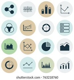 Set of graphs, diagrams and statistics icons. Premium quality symbol collection. Icons can be used for web, app and UI design.