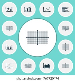 Set of graphs, diagrams and statistics icons. Premium quality symbol collection. Icons can be used for web, app and UI design.