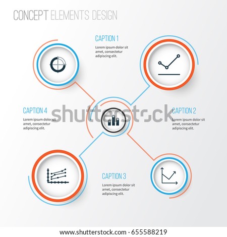 Set Of Graphs, Diagrams And Statistics Icons. Premium Quality Symbol Collection. Icons Can Be Used For Web, App And UI Design.