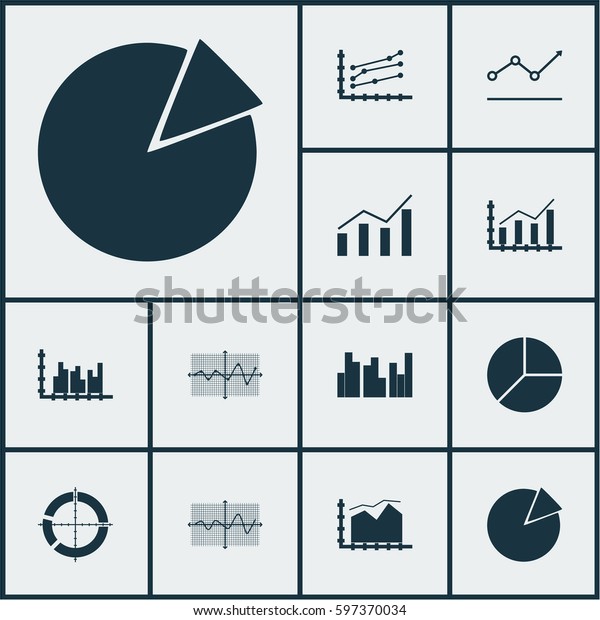 stock icons graphs charts and statistics