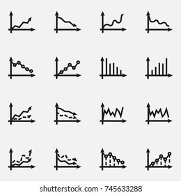 Set of graphs vector icons.