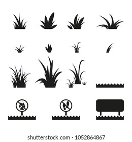 Set of grass icons.