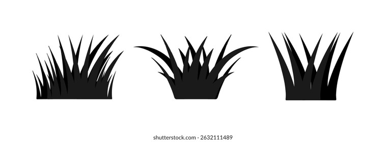 Set Grass Illustration Vector On White Background