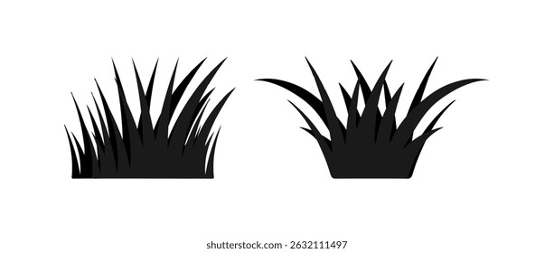 Set Grass Illustration Vector On White Background