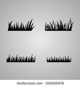 Set of grass silhouettes