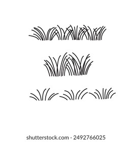 A set of grass silhouettes on a white background