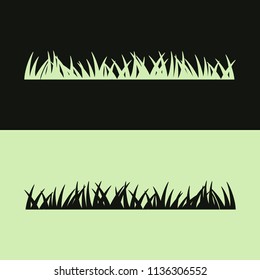 Set of grass silhouettes template