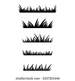 Set of grass silhouettes. Template for design or presentation