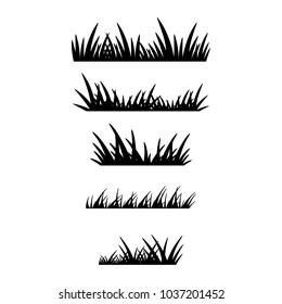 Set of grass silhouettes. Template for design or presentation