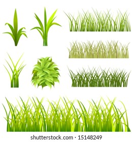 set of grass vector