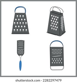 Set of graters isolated on white background.