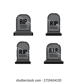 Set of grave icon set collection isolated for design element