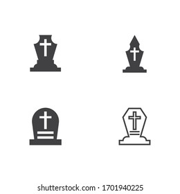 Set Gravestone Logo Template Vector Symbol Stock Vector (Royalty Free ...