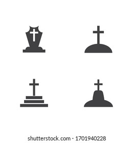 Set Gravestone Logo Template vector symbol nature