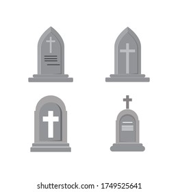 Set Gravestone Logo Template vector symbol nature