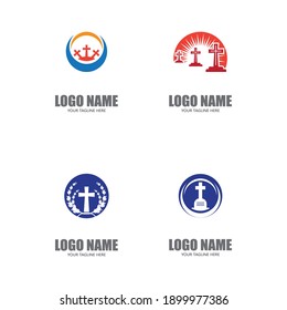 Set Gravestone Logo Template vector symbol nature