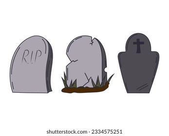 Rip Tombstone Cartoon Icon PNG & SVG Design For T-Shirts