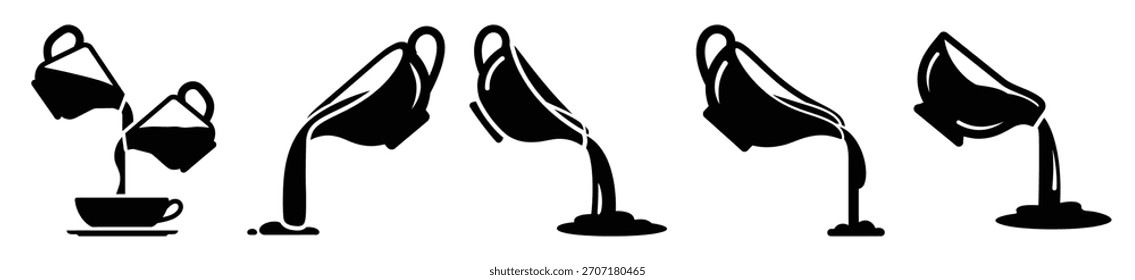 set of gravy pour icon vector illustration isolated on white background