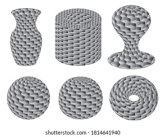 Conjunto de elementos de resumen grises para el diseño. Ilustración del vector