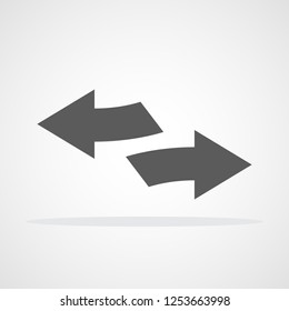 Set of gray arrows. Vector illustration. Left and right arrows