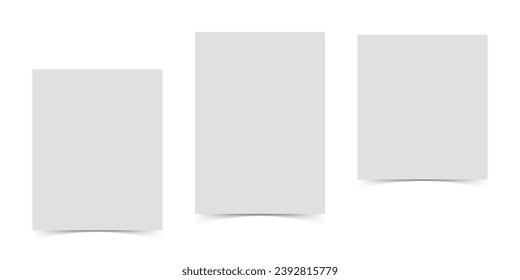 conjunto de marco de folleto gris, fondo de textura de cubierta vintage con sombra, ilustración vectorial, concepto de estilo retro