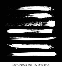 Set of gray brush strokes. Hand drawn ink spots isolated on white background.  Black set paint, ink brush, brush strokes, brushes, lines, frames, box, grungy. 