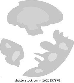set of gray cigarette vapor abstraction for design on a white background