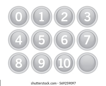 Set gray circle with numbers icon vector illustration on white background