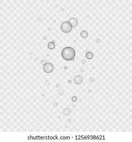 Set aus grauem, klarem Wasser einzeln auf transparentem Hintergrund. Realistische Vektorgrafik. Kann für Tapete, Textilien, Einladungskarte, Web-Hintergrund verwendet werden.