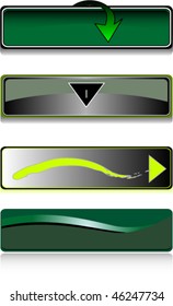 a set of gray green arrow buttons