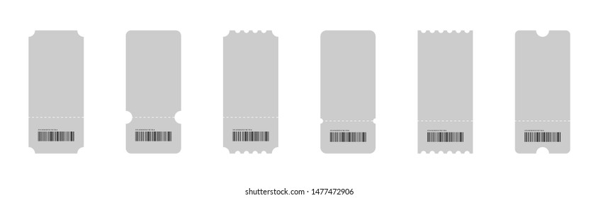 set of gray tickets icons. tickets in flat design. coupons in trendy flat style on white background. coupons vector icons. Eps10